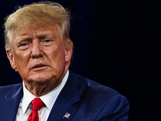 TOPSHOT - Former US President Donald Trump speaks at the Conservative Political Action Conference 2022 (CPAC) in Orlando, Florida, on February 26, 2022. (Photo by CHANDAN KHANNA / AFP)