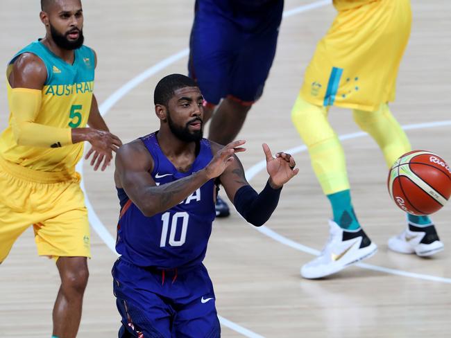 Kyrie Irving in action against the Boomers during the Rio Olympics in 2016. Picture: Adam Head