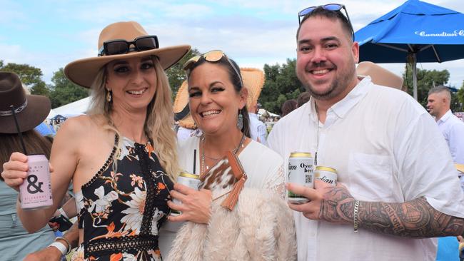 Heidi, Fleul and Jarrod at the Rockhampton Jaguar Land Rover Pop-Up Polo on June 3, 2023. Picture: Aden Stokes