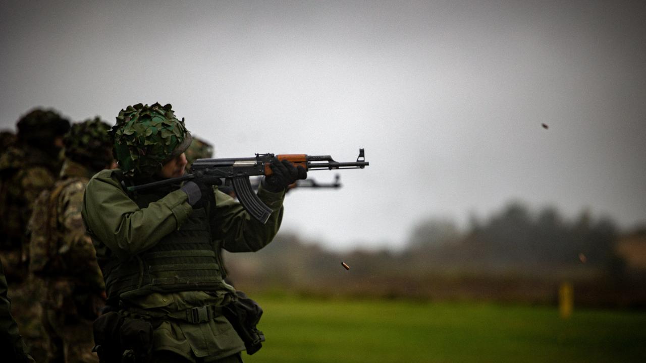 Partner Forces practice adopting their firing positions on the ranges, under the safety supervision and coaching of NZDF training teams.