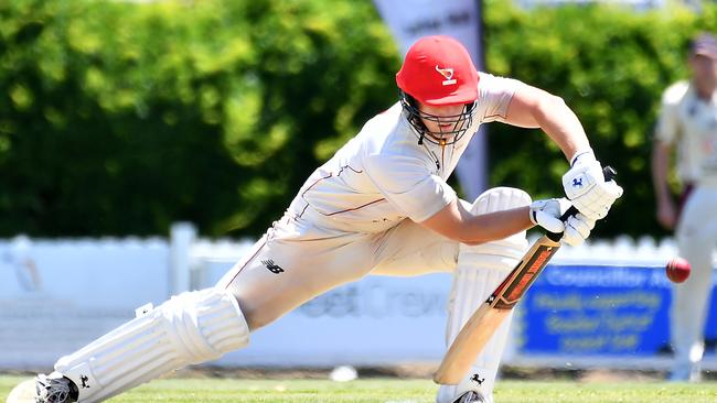 Sunshine Coast batsman Josh Matthews First grade mens cricket between the Sunshine Coast and Toombul. Saturday October 21, 2023. Picture, John Gass