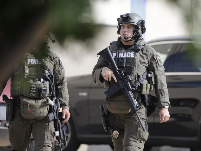 SWAT team near the scene of a shooting at Allen Premium Outlets in Allen, Texas. A shooter opened fire at the outlet mall, killing eight people including children. Picture: AFP