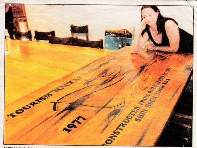 Table made from the timbers of The Junk, Mackay. Photo: Peter Holt