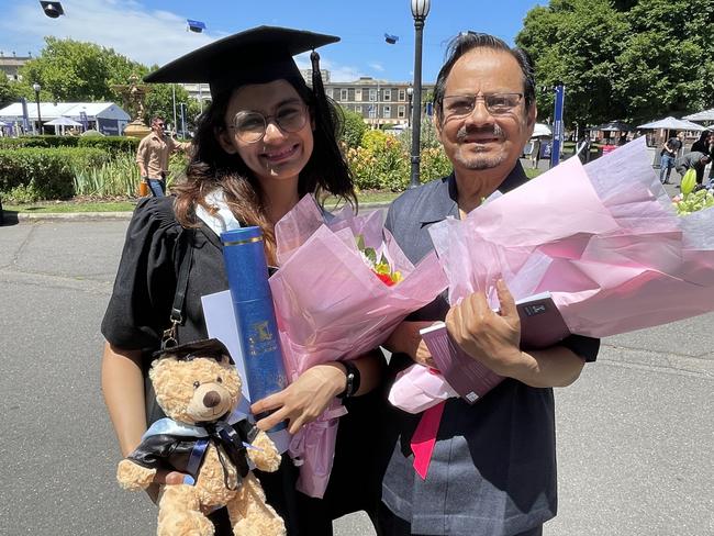 Neetika Chavan graduates with a Master of Management at the 2024 University of Melbourne graduations. Picture: Himangi Singh