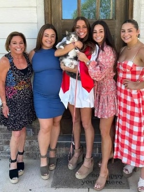 Retton (left) with her four daughters. Photo: Instagram.