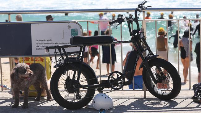 *** WARNING *** Legal warning as some people pictured may be minors.  The Daily Telegraph 16.2..2025  People riding around the beaches area on E-Bikes. Generic image of E-Bikes at Bronte Beach  Picture: Rohan Kelly