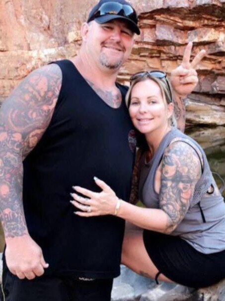 Nick Martin, pictured with wife Amanda, was gunned down at Perth Motorplex on December 12.