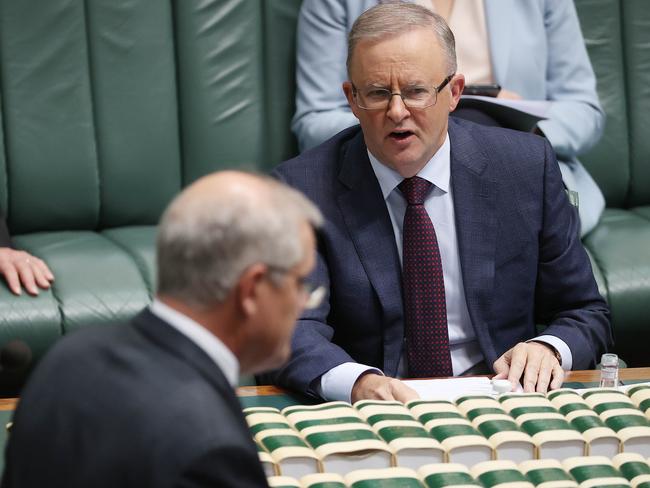 Labor continues to beat the Coalition in a two-party preferred vote with 53 per cent of Australian voters currently backing the opposition. Picture: NCA NewsWire / Gary Ramage.