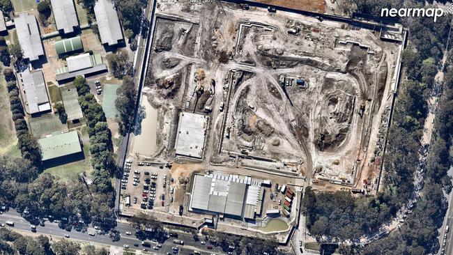 Northern Beaches Hospital from above shortly after the construction started.