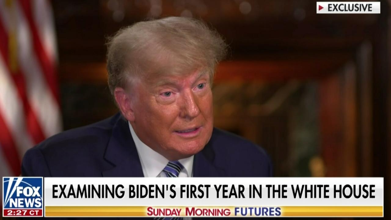 Donald Trump claimed Joe Biden was not running the country and had done a ‘horrible job’ of managing the pandemic when appearing on a television interview. Picture: Fox News