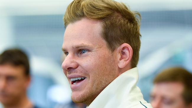 Steve Smith speaks to the media during a media opportunity at BUPA National Cricket Centre in Albion, Queensland on Sunday, November 17, 2019. (AAP Image/Albert Perez) NO ARCHIVING