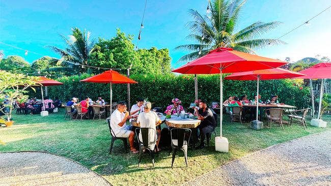 Happy hour at Nasama Resort's Garden Terrace.