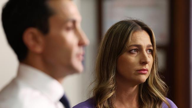 Leader of the Opposition David Crisafulli and Shadow Minister for Youth Justice and Victim Support Laura Gerber, Parliament House, Brisbane. Picture: Liam Kidston