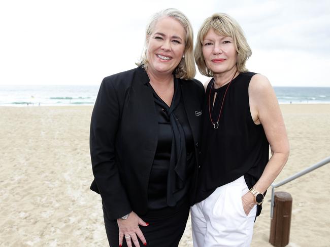 Rebecca Frizelle and Katie Page during the launch of the Magic Millions at Broadbeach. Photo: Tertius Pickard.