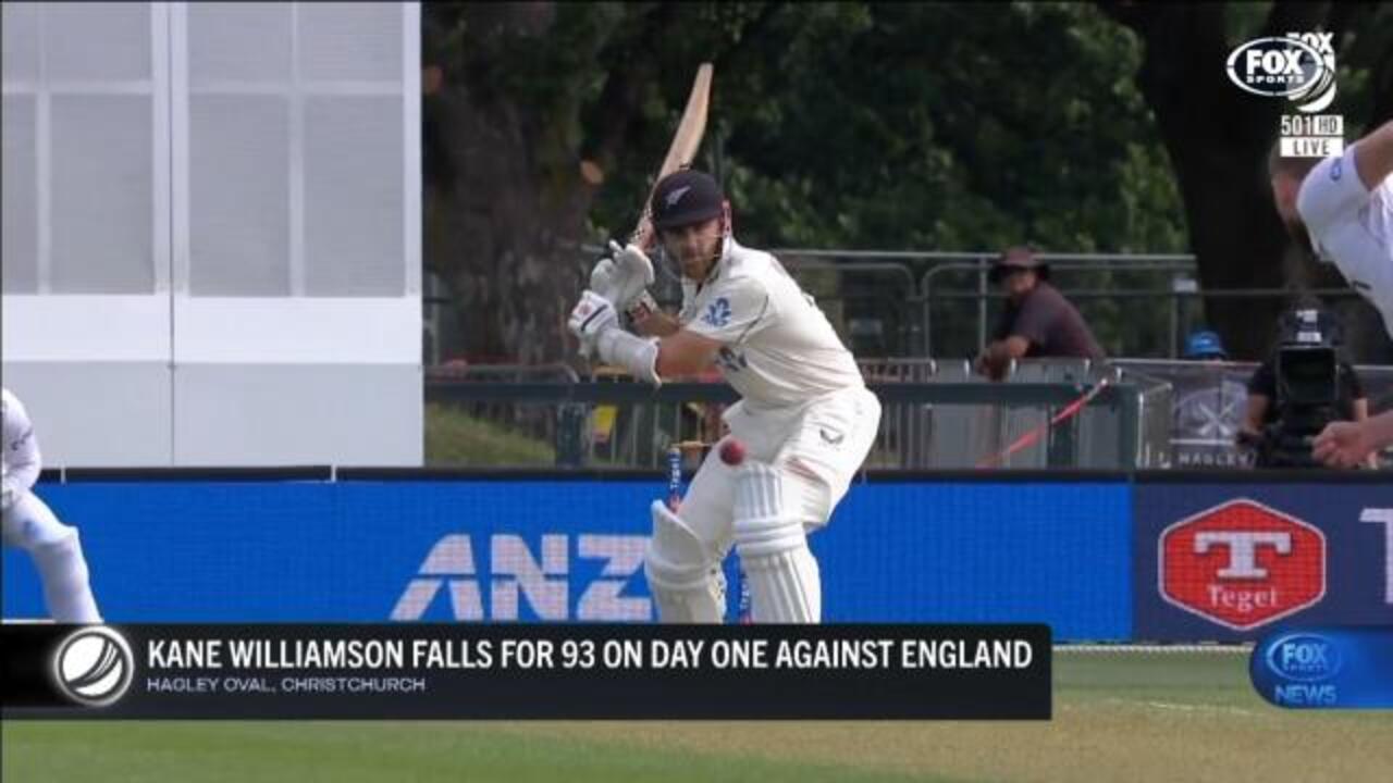 Kane Williamson falls for 93 v England