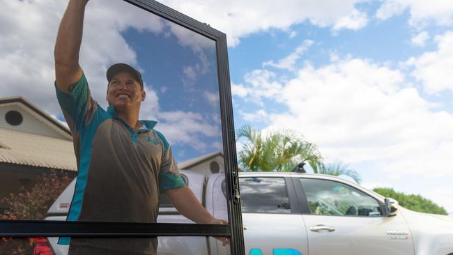 Aaron Pollock from AP Screens and Maintenance. The NTG's Home Improvement Scheme has helped him go out on his own and ensured he has ample work. Picture: Che Chorley