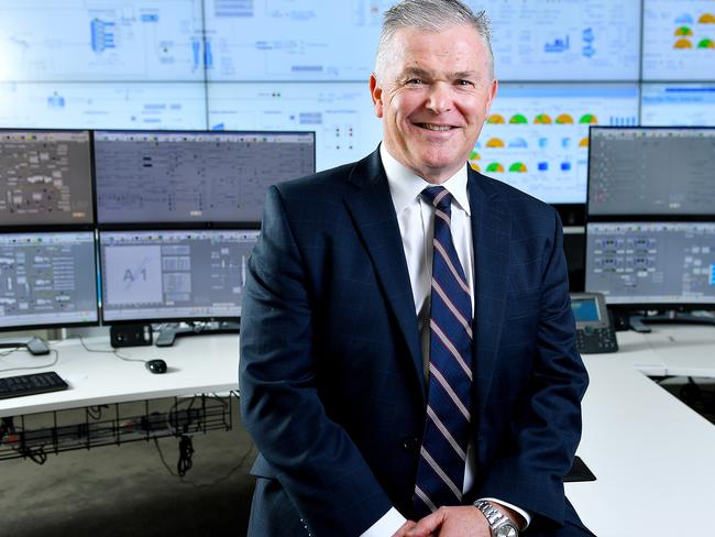 Santos Limited CEO Kevin Gallagher in a back up control room at their Adelaide headquarters Thursday June 4,2020. Picture Mark Brake