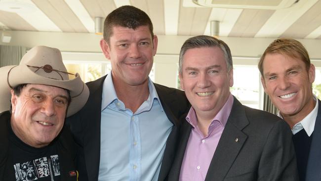 Eddie McGuire with Molly Meldrum, James Packer and Shane Warne.