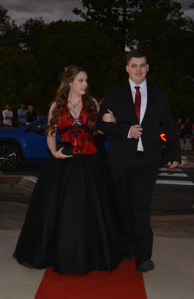 Nicola Krause and Cooper Saunders arriving at Assumption College's year 12 formal on April 22, 2025. Photo: Jessica Klein
