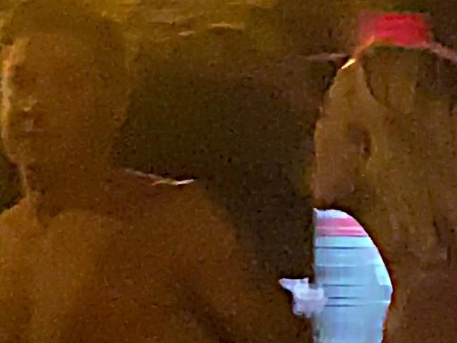 A still from the video footage of Michael Clarke involved in a heated argument with his girlfriend Jade Yarbrough in a Noosa park.