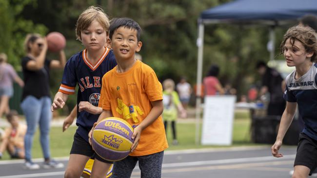 Along with special guest WNBL player Brittany Smart, The Inner West Bulls basketball club staged a 3 on 3 basketball competition and skill-based drills at the popular Putney park. Picture: Matthew Vasilescu