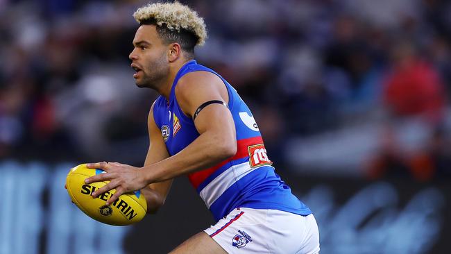 Jason Johannisen in action for the Bulldogs against Carlton. Picture: Michael Klein