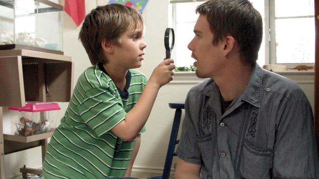 Sure bet ... Ellar Coltrane and Ethan Hawke in Boyhood.