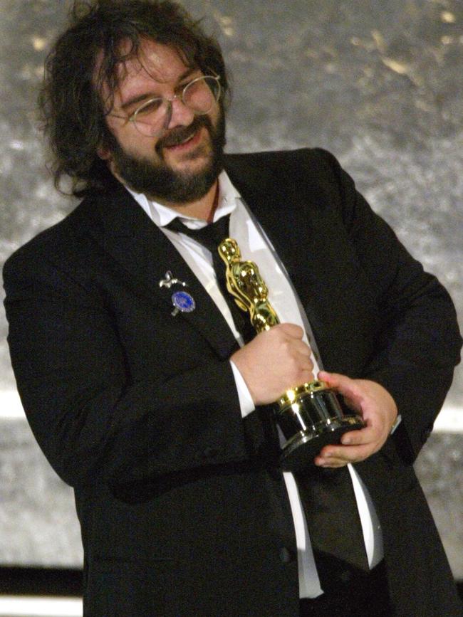 Director Peter Jackson accepts the best picture Oscar for Lord of the Rings: The Return of the King.