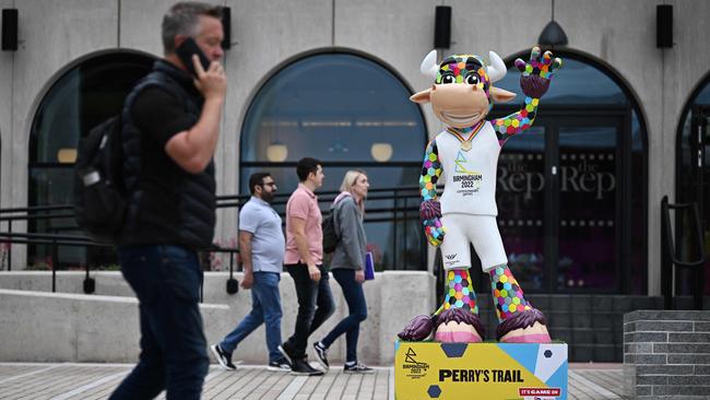 A model of the Commonwealth Games mascot 'Perry' is pictured in Birmingham. Photo by Paul ELLIS / AFP.