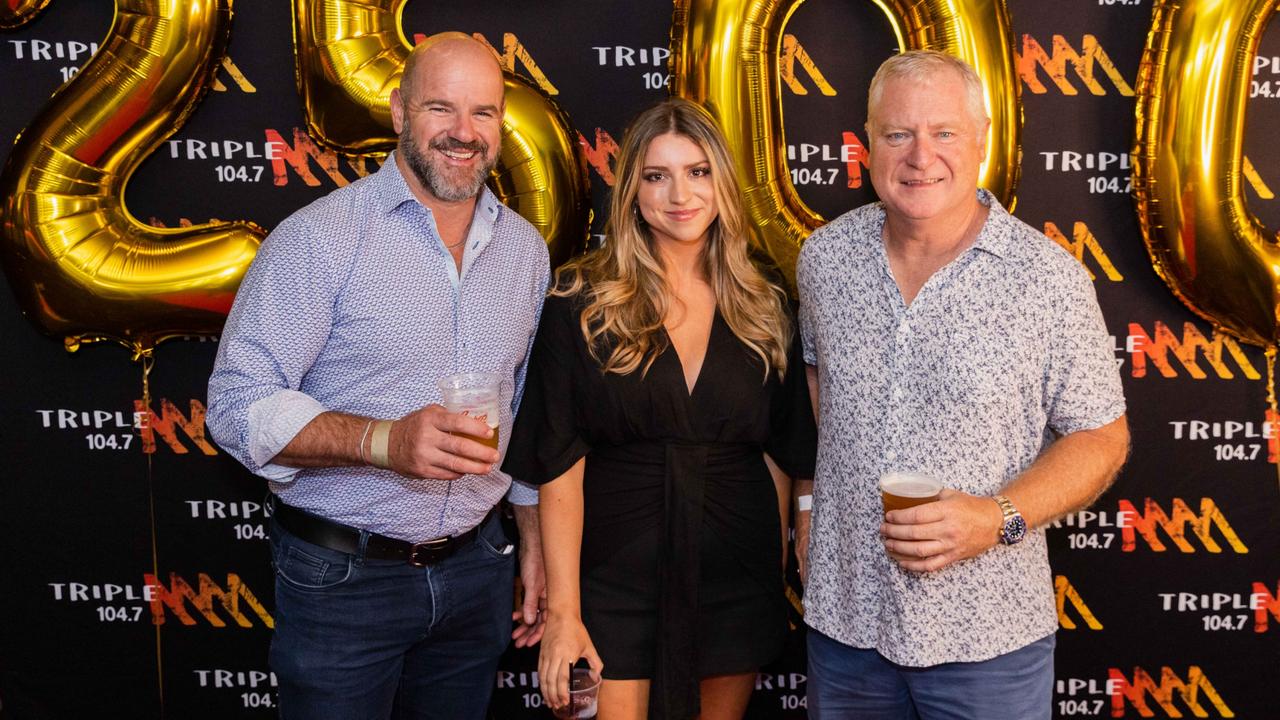 Triple M’s Mark Ricciuto, Laura O'Callaghan and Chris Dittmar. Picture: Triple M