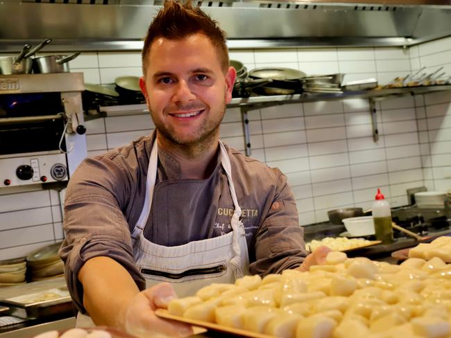 Cucinetta’s chef Vincenzo Mazzotta making gnocchi. Picture: Jenifer Jagielski