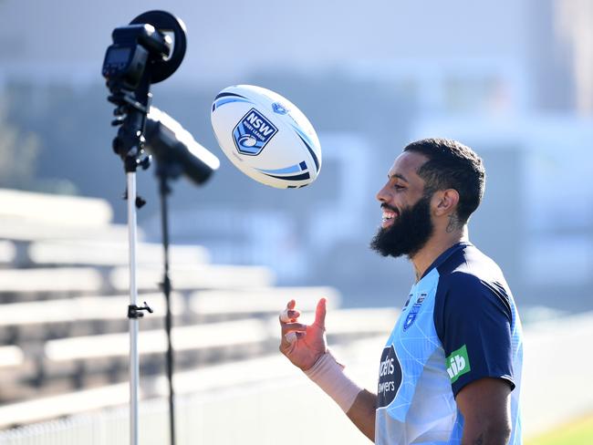 NSW Blues player James Tedesco poses for a photograph. Picture: AAP Image/David Moir