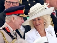 VER-SUR-MER, FRANCE - JUNE 06: King Charles III and Queen Camilla during the UK Ministry of Defence and the Royal British LegionÃ¢â¬â¢s commemorative event at the British Normandy Memorial to mark the 80th anniversary of D-Day on June 06, 2024 in Ver-Sur-Mer, France. Normandy is hosting various events across significant sites such as Pegasus Bridge, Sainte-MÃÂ¨re-Ãâ°glise, and Pointe du Hoc, to officially commemorate the 80th anniversary of the D-Day landings that took place on June 6, 1944. (Photo by Chris Jackson/Getty Images)