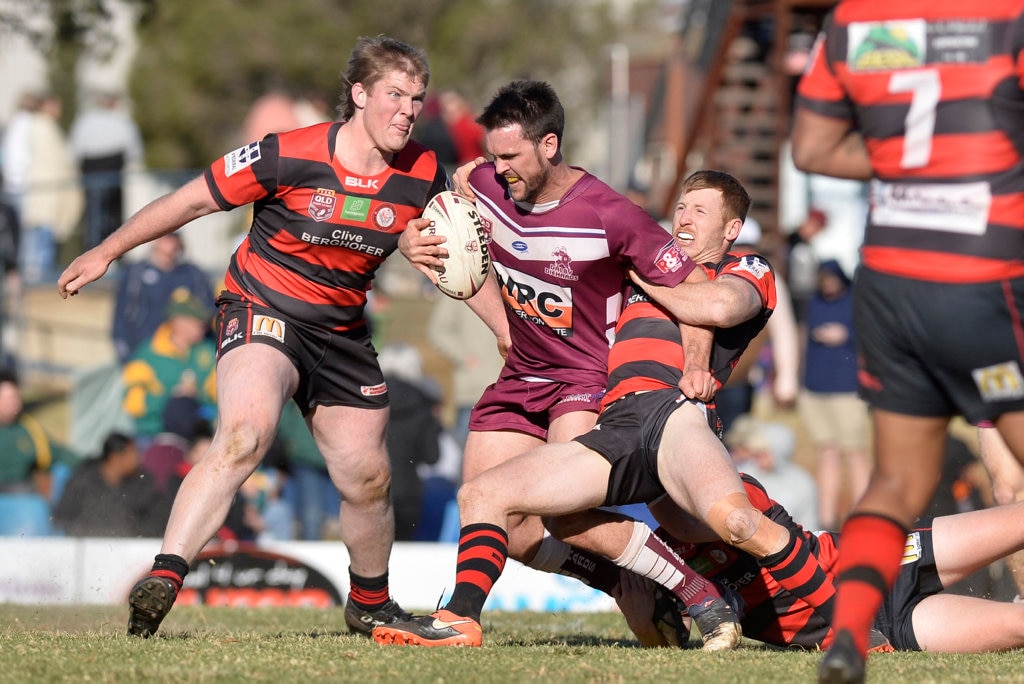 Colin Green for Dalby Diehards against Valleys Roosters in TRL Premiership qualifying final rugby league at Glenholme Park, Sunday, August 12, 2018. Picture: Kevin Farmer