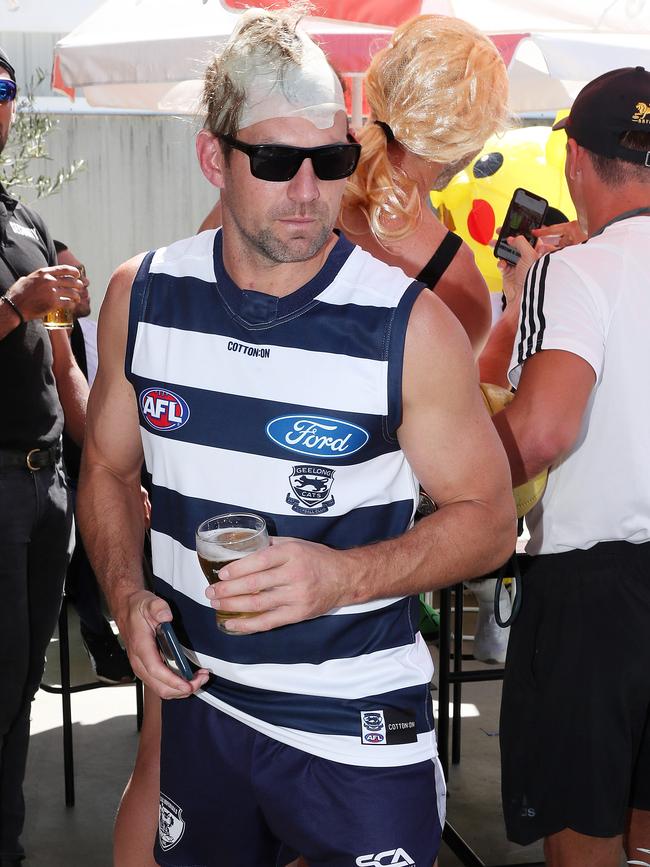 Luke Hodge dressed as an early-career Josh Walker. Picture: Liam Kidston