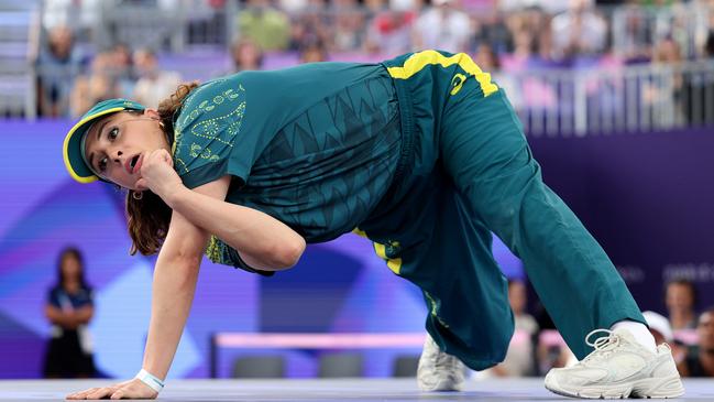 Australian breakdancer Rachael ‘Raygun’ Gunn was not on the plane with her fellow Olympians at Sydney airport on Wednesday morning. Picture: Elsa/Getty Images