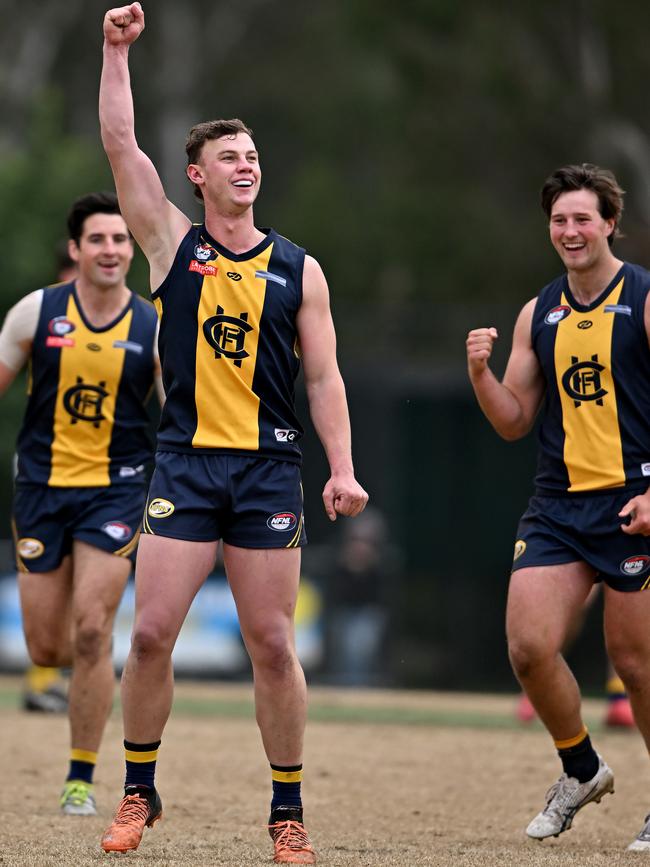 NFL: Hurstbridge’s Joel Naylor kicked 10 goals. Picture: Andy Brownbill