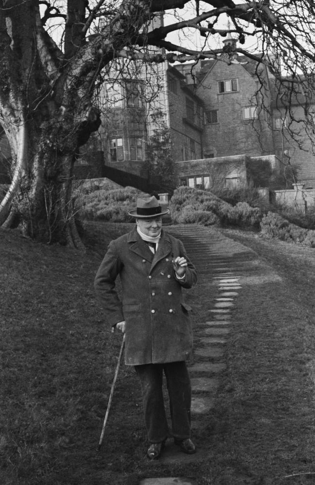 Churchill on the grounds at his Chartwell estate in late February 1939, six months before being appointed First Lord of the Admiralty. Picture: Getty