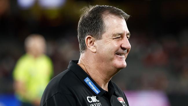 Ross Lyon has ignored fallout from his ‘nepo baby’ comment. Picture: Michael Willson/AFL Photos via Getty Images