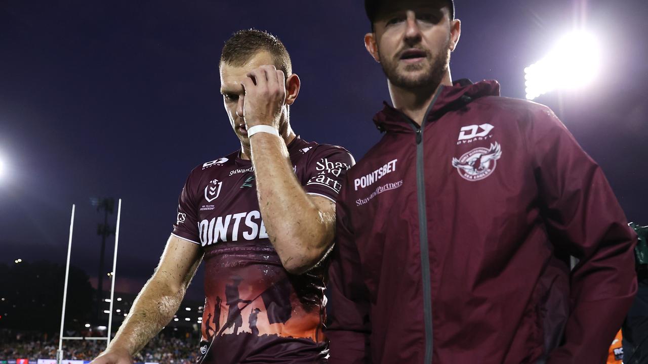 Tom Trbojevic missed a game because of a groin strain and also required a needle after suffering from back spasms. Picture; Mark Kolbe/Getty Images