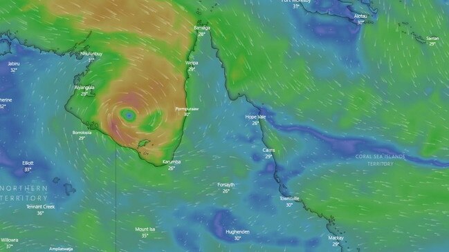 The Bureau of Meteorology has issued a flood watch for Cape York Peninsula and parts of the Gulf country as a result of a tropical low in the northwestern Gulf of Carpentaria. Source: Windy