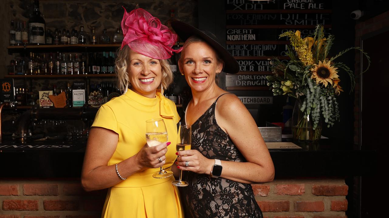 Simone Chivers and Kristy Conrades. Melbourne Cup event at The Brick Factory in Salamanca. Picture: Nikki Davis-Jones