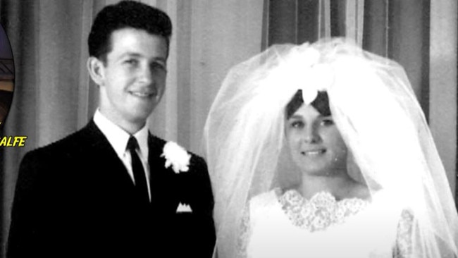 Alan Metcalfe with his wife Mary on their wedding day in 1965.