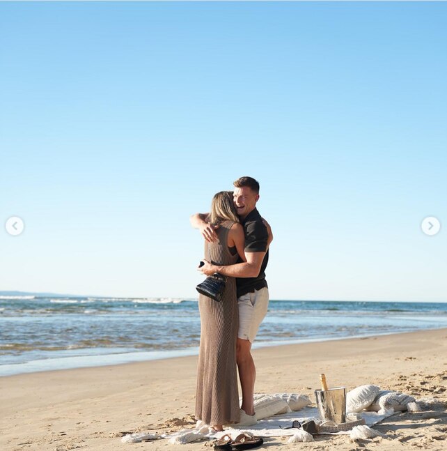 It hasn’t been all bad for Brailey in 2023, with the star proposing to his partner Liliana. Picture: Instagram.