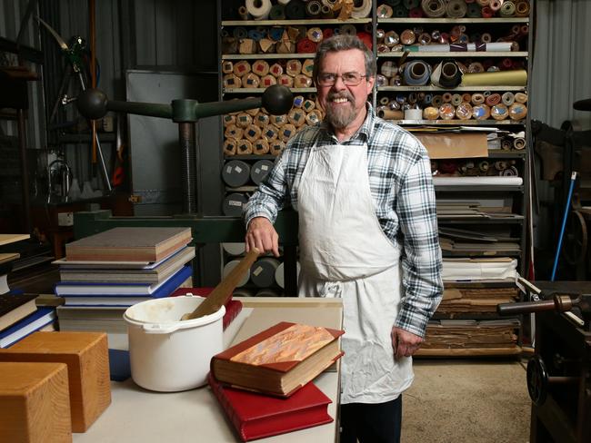 Edward Chapman is a bookbinder in Mulgoa. Picture: Matthew Sullivan