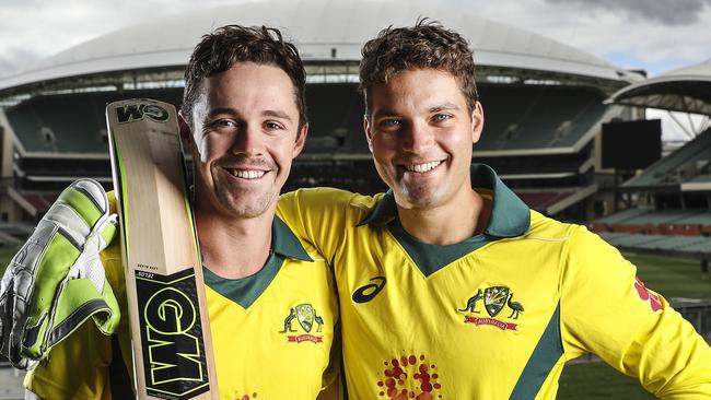 South Australians Travis Head and Alex Carey will go into battle in national colours together at Adelaide Oval. Picture SARAH REED