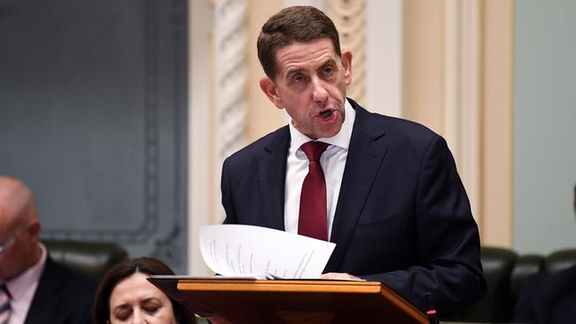 Queensland Treasurer Cameron Dick delivers his budget speech at Parliament House. This is Mr Dick's second state budget.Picture: NCA NewsWire / Dan Peled