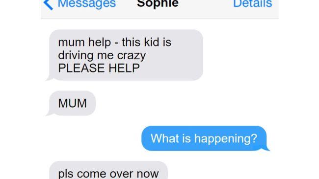 An imaging of the text the teen sent to her mum.