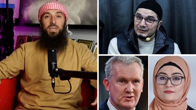 Clockwise form left: Abu Ousayd, Wassim Doureihi, Senator Fatima Payman, Employment Minister Tony Burke.