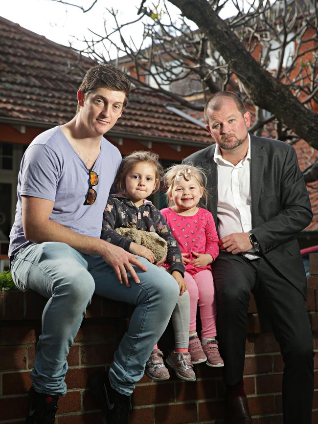 Thomas Shanahan, Charlotte Shanahan, Tremmeilia Ferreira, and John Ferreira are disappointed that their daycare centre will close. Picture: Adam Yip